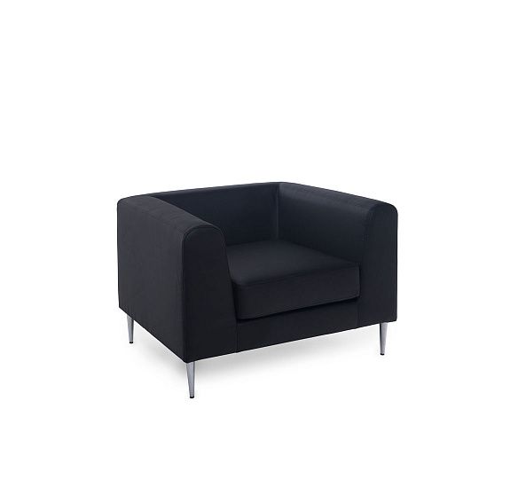 ЕВА АП/EVA UP Кресло, кожа ЧЕРНЫЙ/ХРОМ