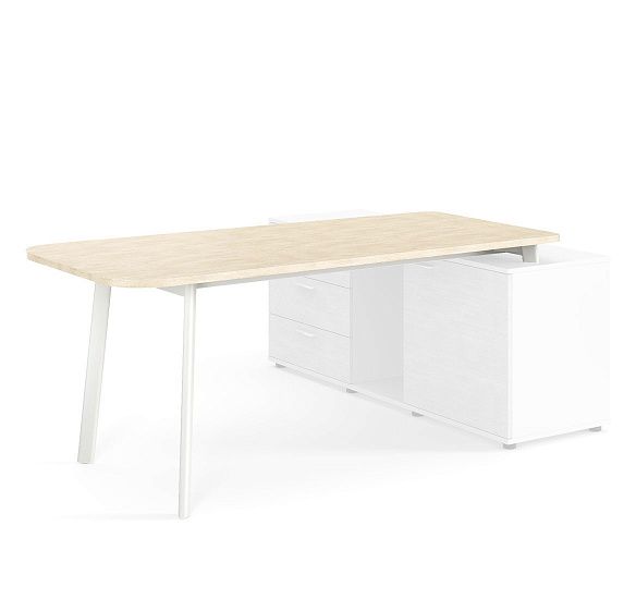 ФЛЕКС/FLEX Стол приставной 178см ДУБ СВЕТЛЫЙ/БЕЛЫЙ