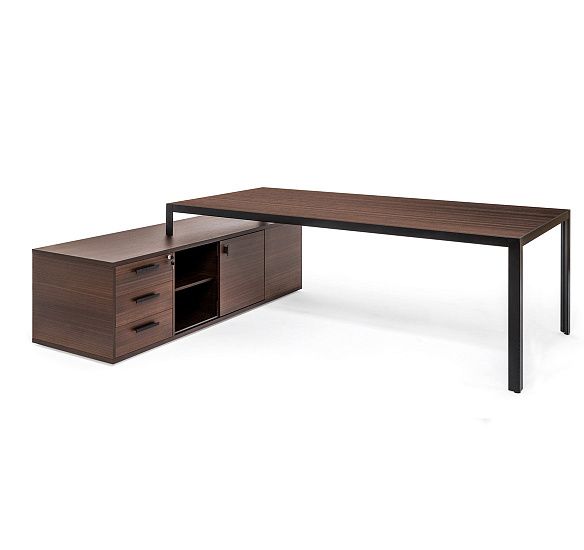 ЭНЦО/ENZO Стол письм. на оп.тумбе ЭВКАЛИПТ МОРЕН/ЧЕРН