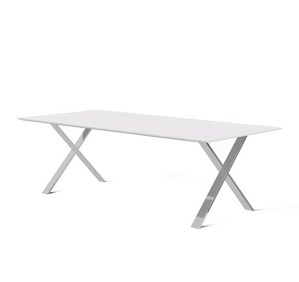 АНКОНА/ANCONA Стол для переговоров БЕЛЫЙ/ХРОМ