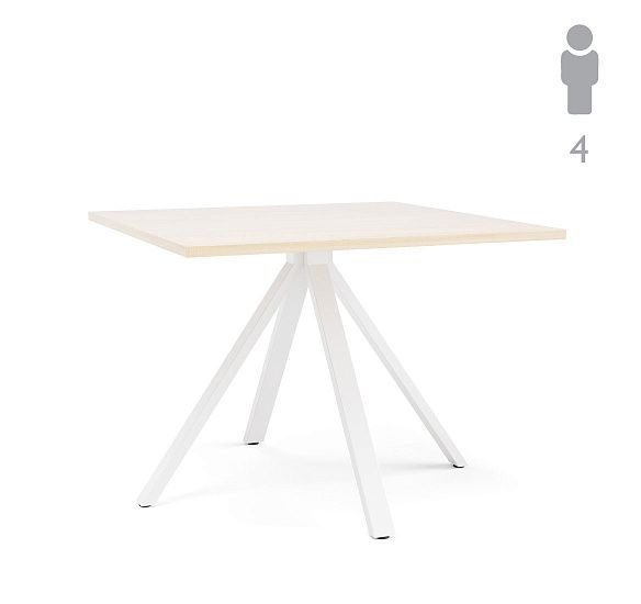 АСТРО/ASTRO Стол переговоров 100х100 ДУБ СВЕТЛЫЙ/БЕЛЫЙ