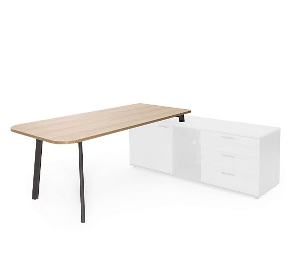 ФЛЕКС/FLEX Стол приставной 178см ГИКОРИ/ГРАФИТ