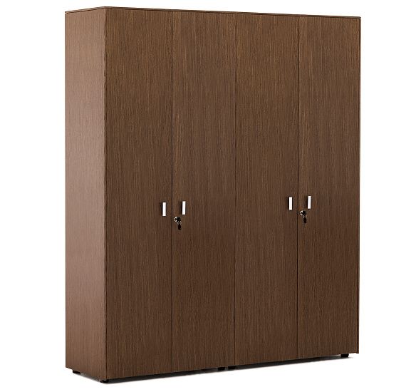 ЭКЗЕ/EXE Шкаф д/бумаг с гардер ОРЕХ/ХРОМ