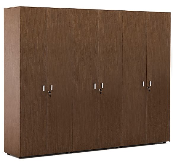 ЭКЗЕ/EXE Шкаф д/бумаг x 2 с гардер ОРЕХ/ХРОМ