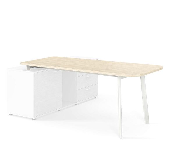 ФЛЕКС/FLEX Стол приставной 178см ДУБ СВЕТЛЫЙ/БЕЛЫЙ