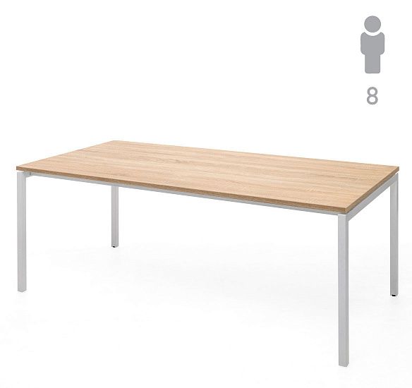 ТУР/TOUR Стол переговоров 200х100 ДУБ КАЛИФ/БЕЛЫЙ