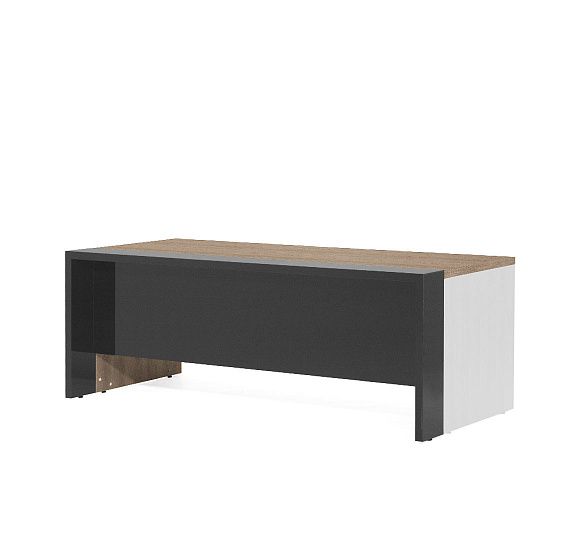 ЛАВА/LAVA Стол 200 без одной опоры ГАВАНА/СЕРЫЙ ГЛЯНЕЦ