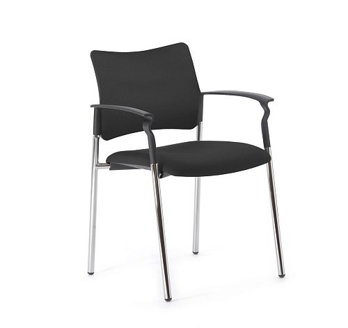 ПИНКО/PINKO Кресло обитое, на опорах ЧЕРН/ЧЕРНЫЙ/ХРОМ