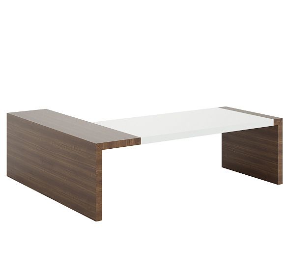 КИО/KYO Стол письменный, правый ОРЕХ/БЕЛЫЙ