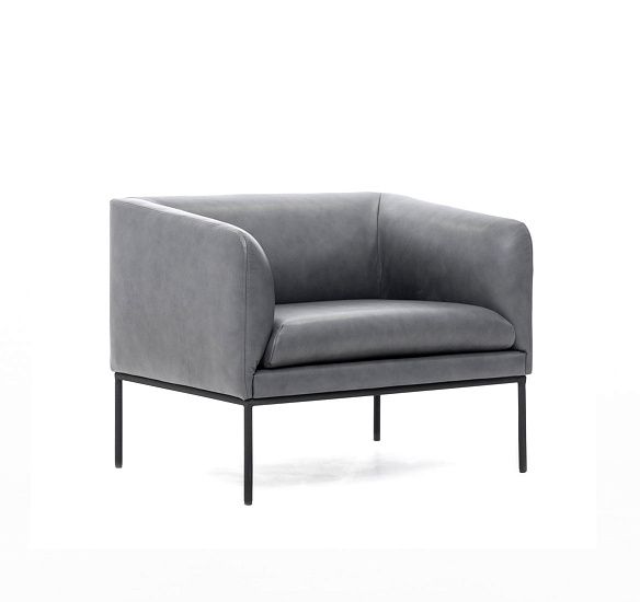 ЛИРО/LIRO кресло, кожа серая СЕРЫЙ