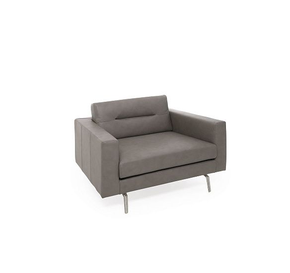 ТЕНО/TENO кресло, кожа ТЕМНО-БЕЖЕВЫЙ/ПОЛИР