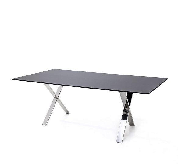 АНКОНА/ANCONA Стол для переговоров ЧЕРНЫЙ/ХРОМ