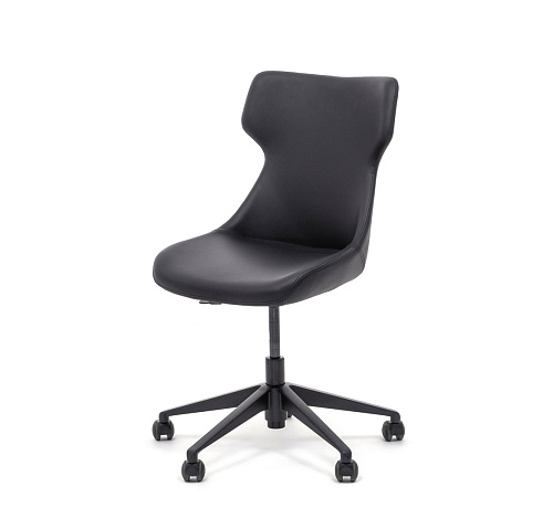 АНТЕЯ/ANTEA Кресло на 5луч базе ЧЕРНЫЙ/КОЖА