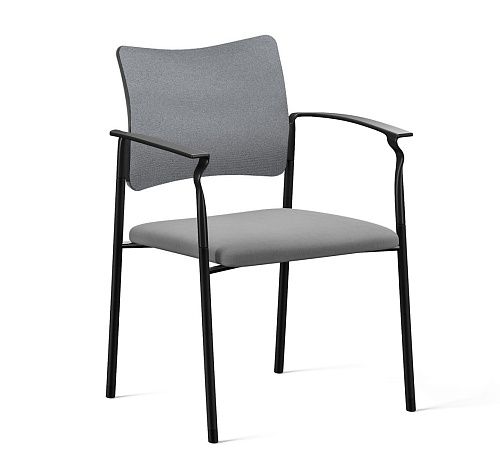 ПИНКО/PINKO Кресло обитое, чер.опоры ЧЕРНЫЙ/СЕРЫЙ/ЧЕРНЫЙ