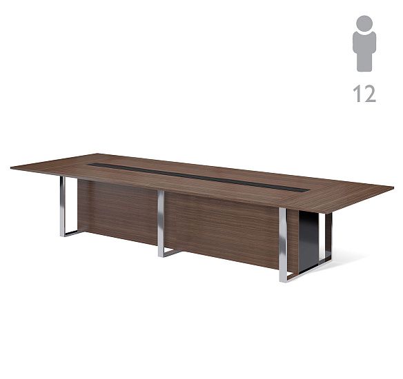 ЭКЗЕ/EXE Стол перег 396 хром/короб ОРЕХ/ХРОМ