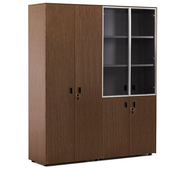 ЭКЗЕ/EXE Шкаф комби + д/бумаг ОРЕХ/ЧЕРНЫЙ