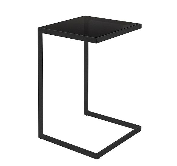 ТАУЭР/TOWER стол кофейный стекло ЧЕРНЫЙ/ЧЕРНЫЙ