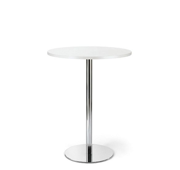 КАФЕ/CAFE Стол д80 выс105 БЕЛЫЙ/ХРОМ