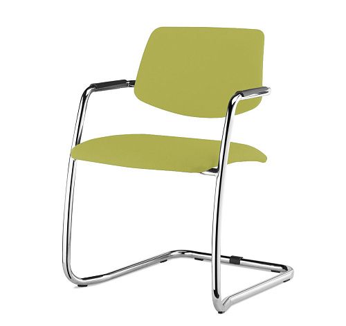 УРБАН/URBAN Кресло полозья, ткань ЗЕЛЕНЫЙ/ХРОМ