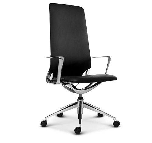 АРКО-ВЫС/ARCO-HB Кресло руководителя ЧЕРН/ПОЛ.АЛЮМ.
