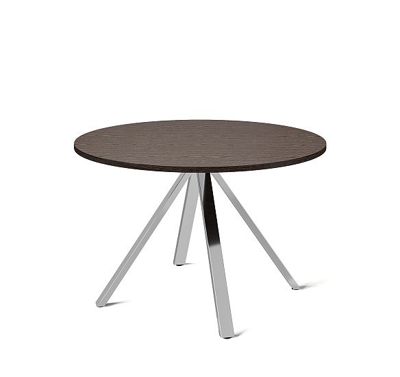 ЭКЗЕ/EXE Стол д/перег. круглый Хром ОРЕХ МАРОНЕ/ХРОМ