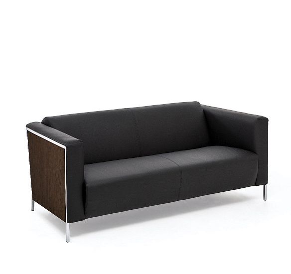 ВИСПО ВУД/VISPO Wood 2м диван кожа ОРЕХ/ЧЕРНЫЙ