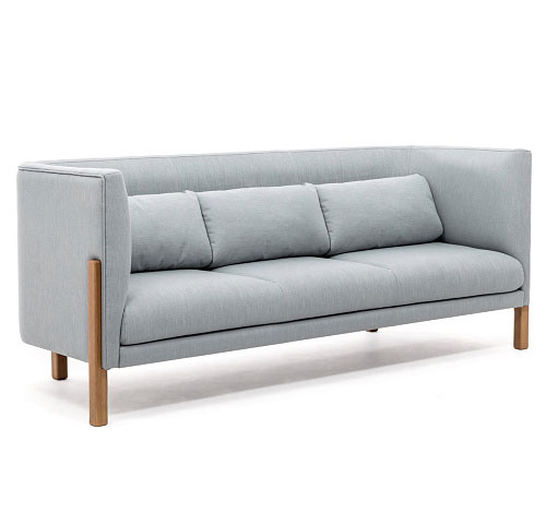 ТОРДИНО/TORDINO Диван 3-местный низкий СЕРО-ГОЛУБ/ОРЕХ