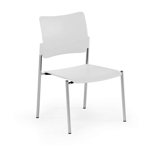 ПИНКО/PINKO Кресло пластик, 4 оп,б/п БЕЛЫЙ/ХРОМ