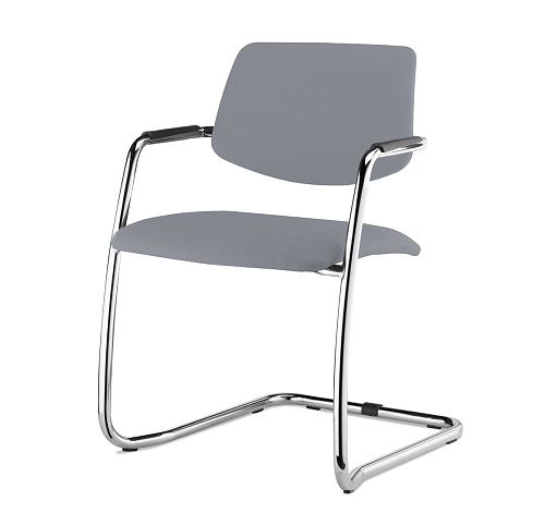 УРБАН/URBAN Кресло полозья, ткань СЕРЫЙ/ХРОМ