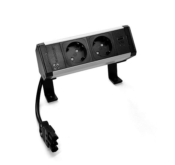 ВЕРСАДЭСК/VERSADESK блок электриф АЛЮМИНИЙ