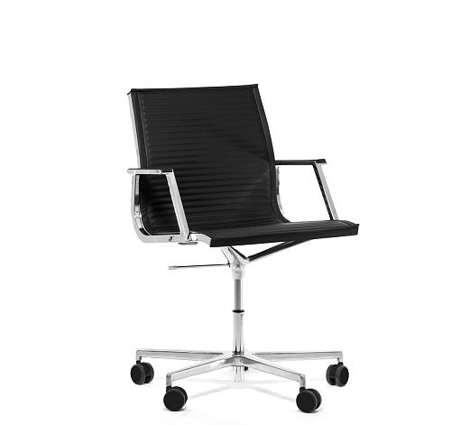 НУЛИТ/Б/NULITE/B Кресло кожа хром ЧЕРНЫЙ
