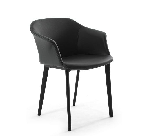 КОРФУ МЯГК/CORFU SOFT Кресло кожа, антр АНТРАЦИТ/ЧЕРНЫЙ