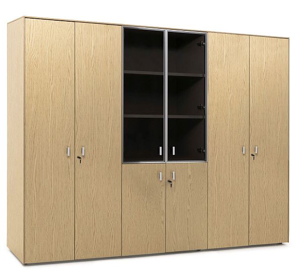 ЭКЗЕ/EXE Шкаф комби+гардер+д.бумаг ДУБ СВЕТЛЫЙ/АЛЮМ