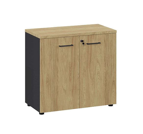 ФЛЕКС/FLEX Шкаф низкий, черн ГИКОРИ/ГРАФИТ