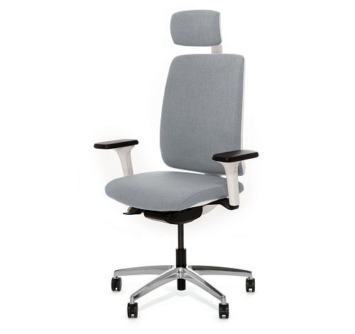 ДИОН Б/DION W Кресло,синх, 1Д,подг,ал СЕРЫЙ/БЕЛЫЙ/АЛЮМ