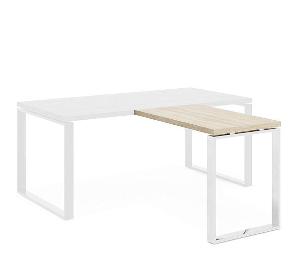 РОТОНДА/ROTONDA Приставка 100x60 хром ДУБ СВЕТЛЫЙ/ХРОМ