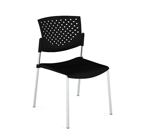 БАТТЕРФЛЯЙ/BUTTERFLY Кресло пластик ЧЕРНЫЙ/ХРОМ