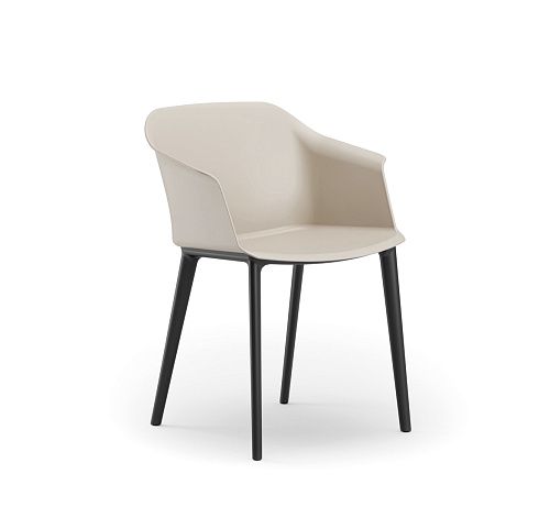 КОРФУ/CORFU Кресло пластик 2цв БЕЖЕВЫЙ-АНТРАЦ