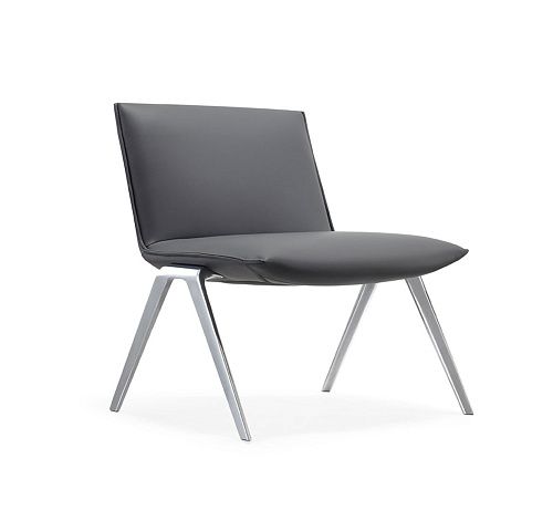 КАЯК/KAYAK Кресло лаунж СЕРЫЙ/ПОЛИР.АЛ.