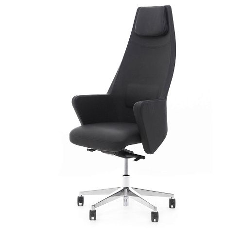 ГРЭЙС/А/GRACE/A Кресло руководителя ЧЕРНЫЙ/КОЖА