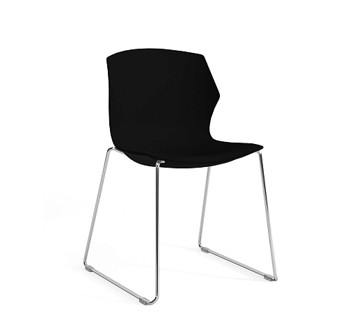 СОЛЕ/SOLE Кресло пластик салазки АНТРАЦИТ/ХРОМ