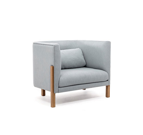 ТОРДИНО/TORDINO Кресло низкая спинка СЕРО-ГОЛУБ/ОРЕХ