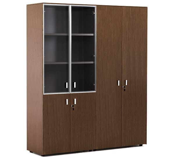 ЭКЗЕ/EXE Шкаф комби + д/бумаг ОРЕХ/АЛЮМ