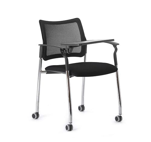 ПИНКО-СЕТКА/PINKO-MESH Кресло стол, колеса ЧЕРН/ЧЕРНЫЙ/ХРОМ