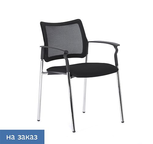 ПИНКО-СЕТКА/PINKO-MESH Кресло на опор,подл ЧЕРН/ЧЕРНЫЙ/ХРОМ