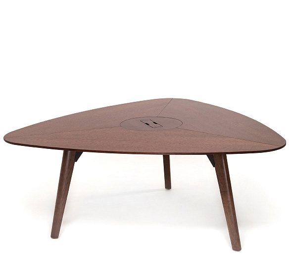 РЭЙЛ/RAIL Стол д/переговоров треуг. ДУБ ТАБАК