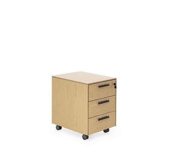 ЭКЗЕ/EXE Тумба 3 ящика ДУБ СВЕТЛЫЙ/ЧЕРНЫЙ