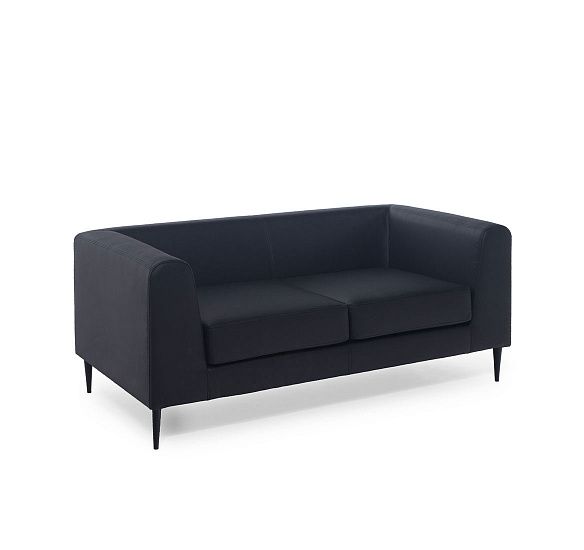 ЕВА АП/EVA UP Диван 2мест, кож+кожзам ЧЕРНЫЙ/ЧЕРНЫЙ