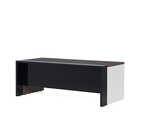 ЛАВА/LAVA Стол 200 без одной опоры ТАБАК/ЧЕРНЫЙ ГЛЯНЕЦ