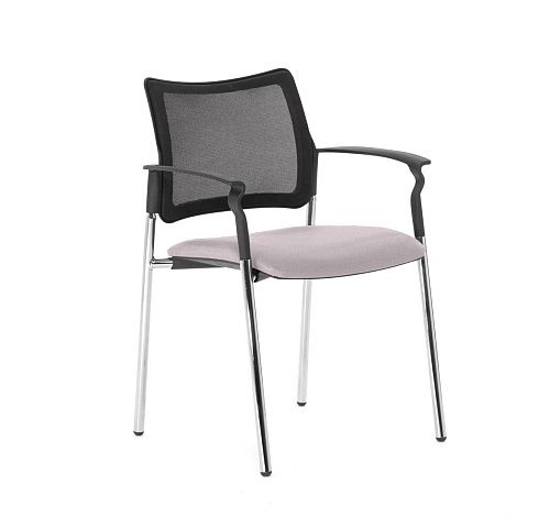 ПИНКО-СЕТКА/PINKO-MESH Кресло на опор,подл ЧЕРН/СЕРЫЙ/ХРОМ